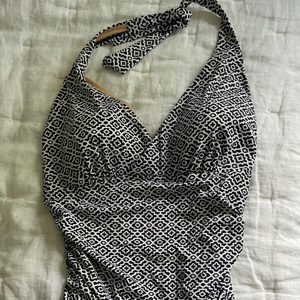 L.L. Bean Geo Tile Blue Swimsuit